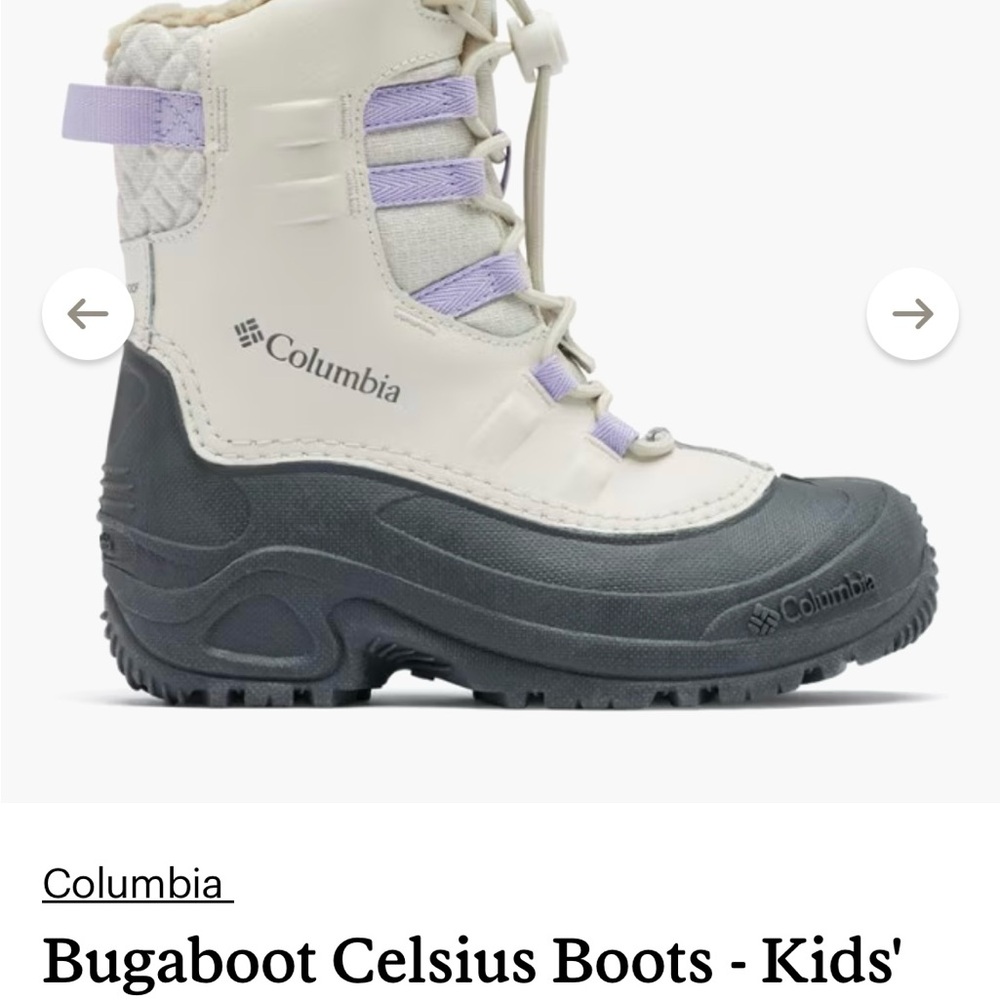 Columbia Kids' Boots in Cream and Gray